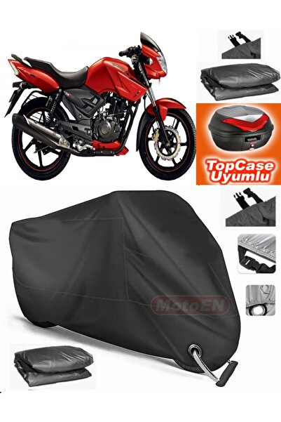 MotoEN قفل أسود متوافق مع TVS Apache RTR 150 من القماش المشمع Topcase الخلفي ...
