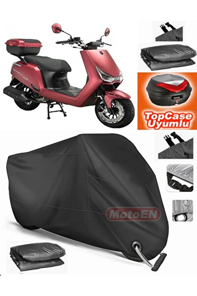 MotoEN قفل أسود متوافق مع Falcon Breeze 125 قماش القنب Topcase الخلفي حقيبة م...