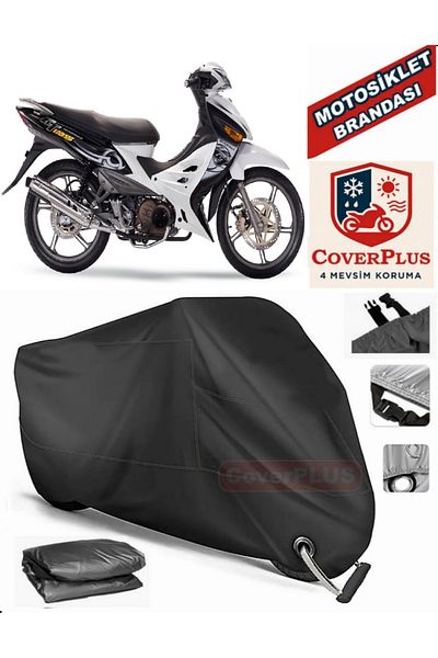 MotoEN Black Lock Compatible Modenas Gt135 Motor Tarpaulin Motorcycle Tarpaulin Cover Tent