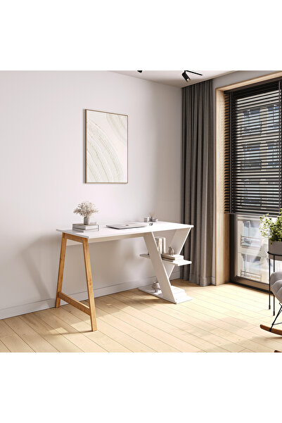 lagomood Olivia Çalışma Masası 120 Cm Beyaz Meşe