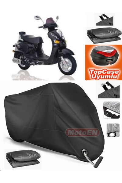 MotoEN قفل أسود متوافق مع القماش المشمع القانوني الكلاسيكي 125 Topcase الخلفي...
