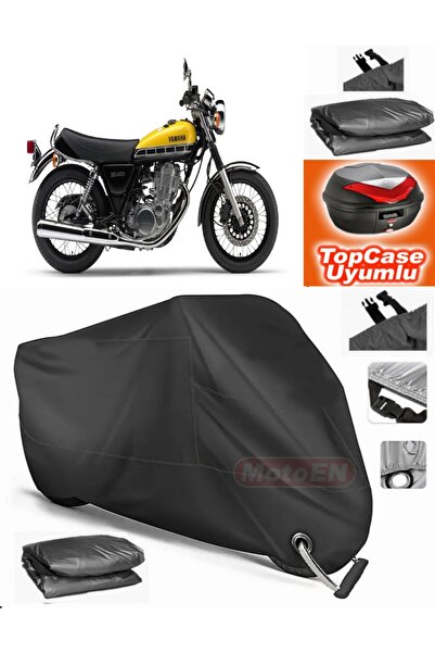 MotoEN قفل أسود متوافق مع Yamaha SR 400 من القماش المشمع Topcase الخلفي المتو...