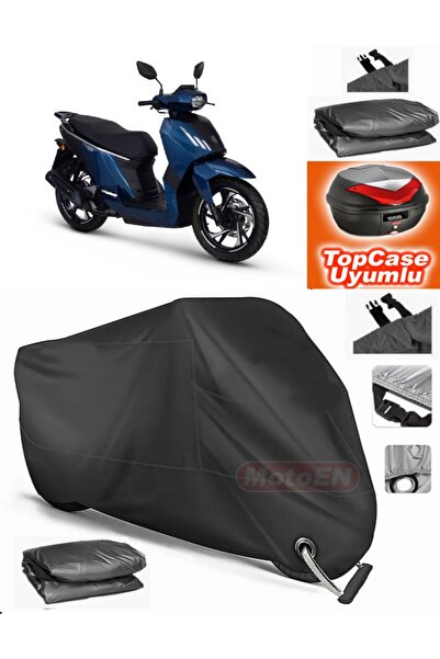 MotoEN قفل أسود متوافق مع بيجو تويت 200 من القماش المشمع Topcase الخلفي المتو...