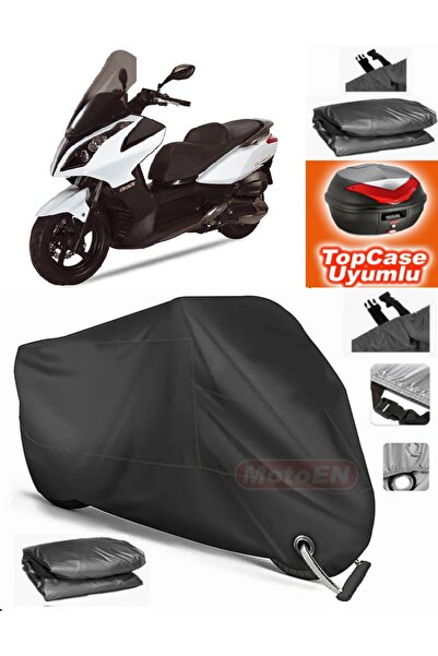 MotoEN Black Lock Compatible Kymco Downtown 300I Tarpaulin Topcase Rear Bag C...