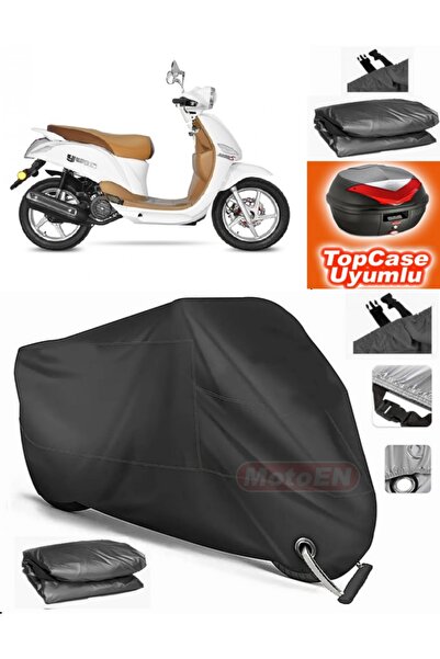 MotoEN Black Lock Compatible Yuki Yk 150 T-3 Tarpaulin Topcase Rear Bag Compa...