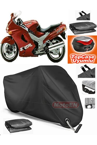 MotoEN قفل أسود متوافق مع Kawasaki ZZR 1100 من القماش المشمع Topcase الخلفي ا...