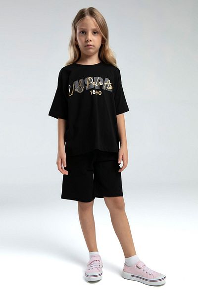 U.S. Polo Assn. 4-15 Years Old Licensed Us Polo Assn Girl's Suit-Black