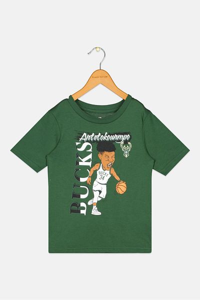 NBA Toddlers Boy Graphic Print Short Sleeves Basketball T-Shirt, Green