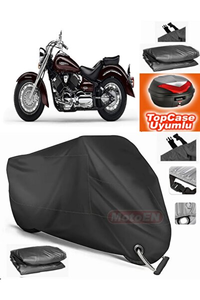 MotoEN Black Lock Compatible Yamaha Xvs 1100 Drag Star Tarpaulin Topcase Rear...