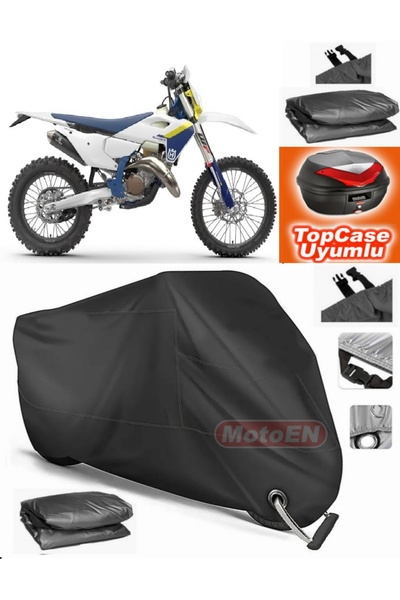 MotoEN Black Lock Compatible Husqvarna Te 300I Tarpaulin Topcase Rear Bag Com...