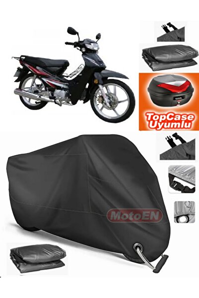 MotoEN Black Lock Compatible Bisan Roadstar Cub Tarpaulin Topcase Rear Bag Co...