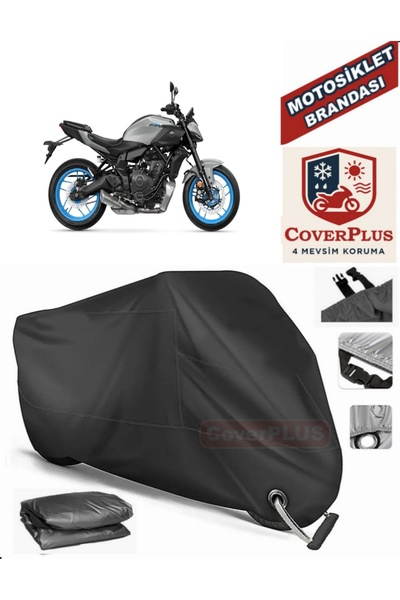 MotoEN قفل أسود متوافق مع Yamaha MT-07 ABS موتور القماش المشمع دراجة نارية ال...