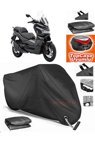 MotoEN قفل أسود متوافق مع Voge SR4 Maxi 350 قماش القنب Topcase الخلفي حقيبة م...