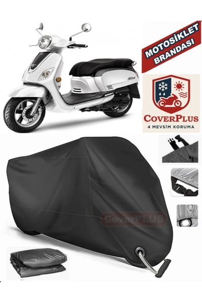 MotoEN Black Lock Compatible Sym Fiddle Iii Motor Tarpaulin Motorcycle Tarpau...