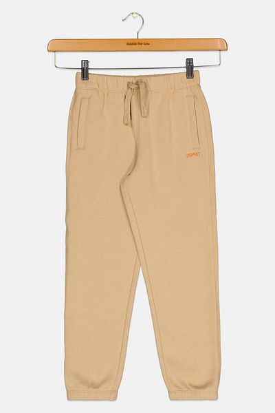Esprit Kids Girl Embroidered Logo Sweatpants, Tan