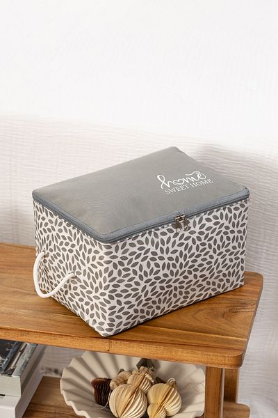 REKHOME 5 Pieces Gray Home Sweet Home Small Size under Base Socks Suitcase Organizer Dowry Organizer Hurç