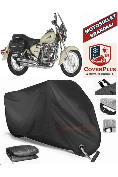 MotoEN قفل أسود متوافق مع تاج المحرك الفولاذي 250 موتور القماش المشمع للدراجا...