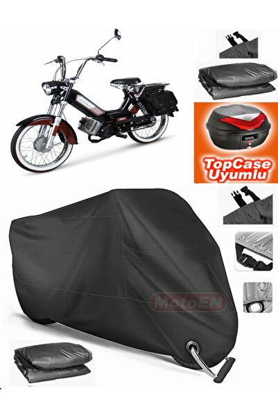 MotoEN Black Lock Compatible Mobylette Bionik 52 Tarpaulin Topcase Back Bag C...