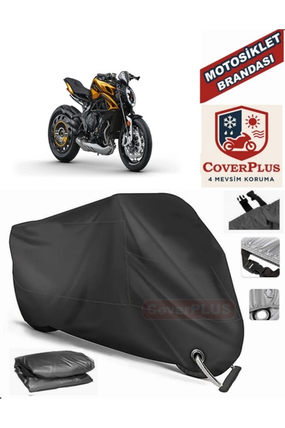 MotoEN قفل أسود متوافق مع MV Agusta Dragster 800 RR SCS موتور القماش المشمع د...