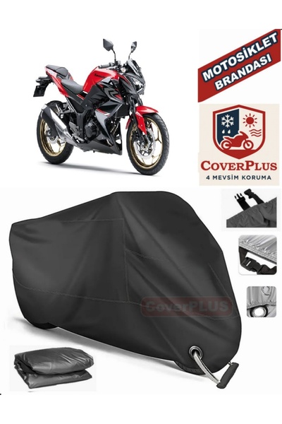 MotoEN Black Lock Compatible Kawasaki Z 300 Motor Tarpaulin Motorcycle Tarpau...