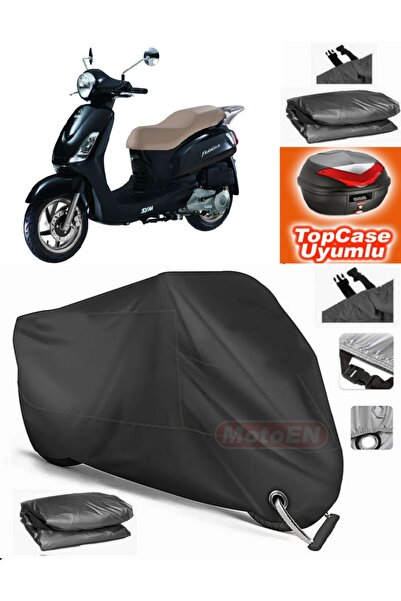 MotoEN Black Lock Compatible Sym Fiddle Ii 125 Tarpaulin Topcase Back Bag Com...