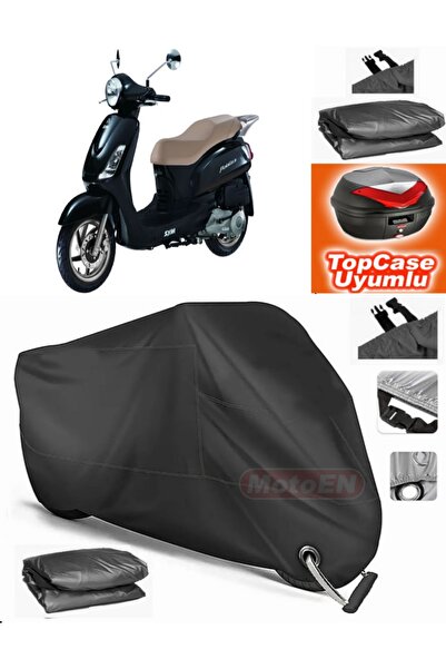 MotoEN Black Lock Compatible Sym Fiddle Ii 50 Tarpaulin Topcase Back Bag Comp...