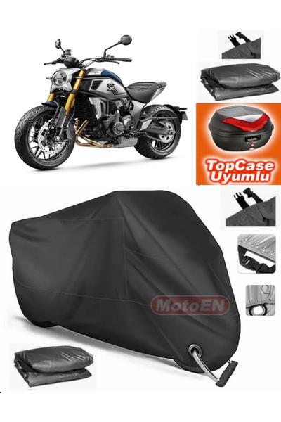 MotoEN Black Lock Compatible Cf Moto 700Cl-X Heritage Tarpaulin Topcase Rear ...