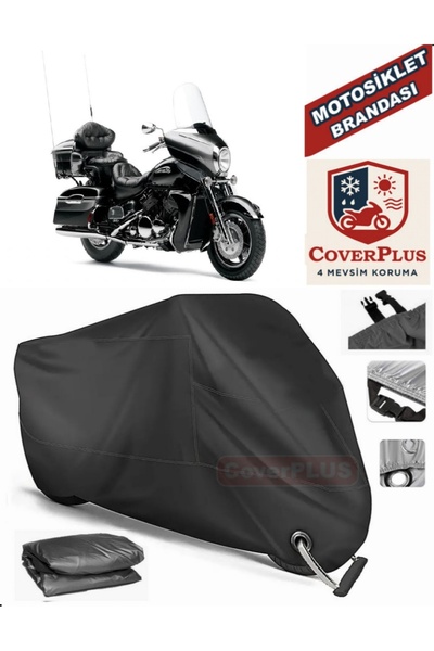 MotoEN Black Lock Compatible Yamaha Venture Royal Motor Tarpaulin Motorcycle ...