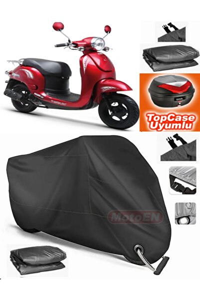MotoEN Black Lock Compatible Kuba Twister 50 Tarpaulin Topcase Rear Bag Compa...