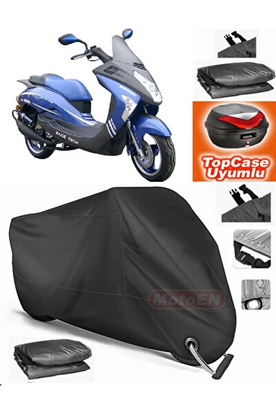 MotoEN قفل أسود متوافق مع Mondial 150 ZC قماش القنب Topcase الخلفي حقيبة متوا...