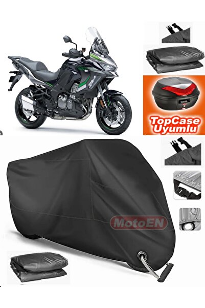MotoEN قفل أسود متوافق مع Kawasaki Versys X300 قماش القنب Topcase الخلفي حقيب...