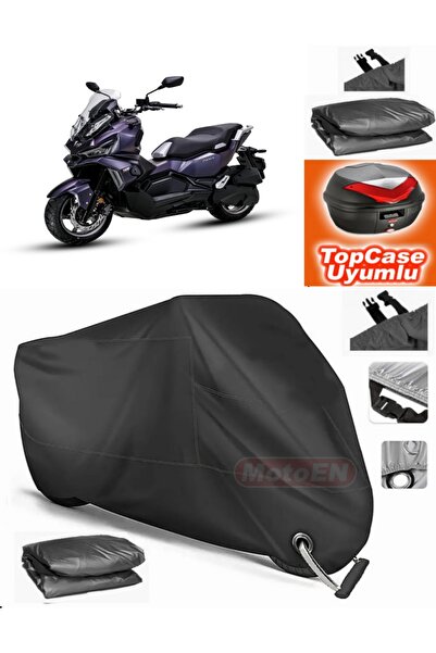 MotoEN قفل أسود متوافق مع Sym ADX 125 قماش القنب Topcase الخلفي حقيبة متوافقة...