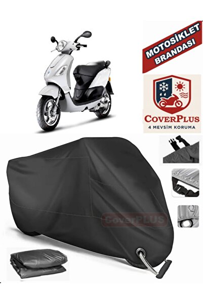 MotoEN Black Lock Compatible Piaggio Fly 100 Motor Tarpaulin Motorcycle Tarpa...