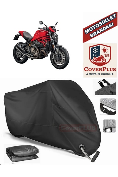 MotoEN Black Lock Compatible Ducati Monster 821 Motor Tarpaulin Motorcycle Ta...