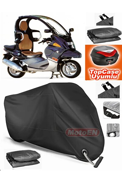 MotoEN قفل أسود متوافق مع Bmw C1 القماش المشمع Topcase الخلفي حقيبة متوافقة م...
