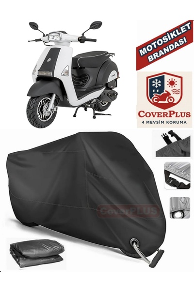 MotoEN Black Lock Compatible Mondial 50 Revival Engine Tarpaulin Motorcycle T...