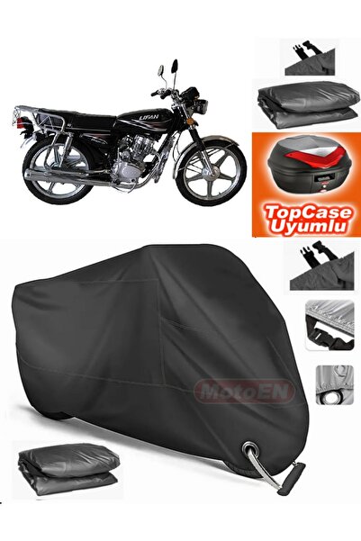 MotoEN قفل أسود متوافق مع Lifan Dragon 125 قماش القنب Topcase الخلفي حقيبة مت...