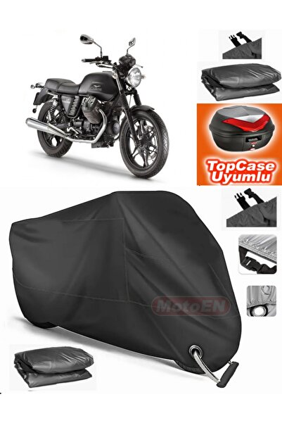 MotoEN قفل أسود متوافق مع Moto Guzzi Stone 750 قماش القنب Topcase الخلفي حقيب...