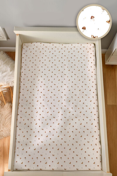 Homamia %100 Pamuk Bebek Lastikli Çarşaf (100x150 + 25cm) Kelebekler