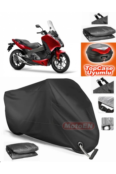 MotoEN Black Lock Compatible Honda Nc 700 Dc Integra Tarpaulin Topcase Rear B...