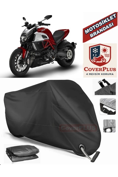 MotoEN Black Lock Compatible Ducati Diavel Strada Motor Tarpaulin Motorcycle ...