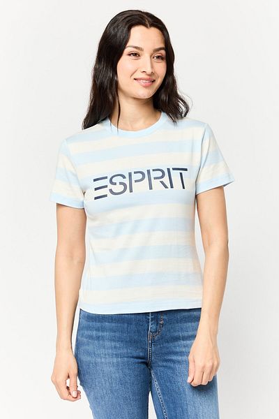 Esprit Women Crew Neck Short Sleeve Brand Logo T-shirt, Multicolor
