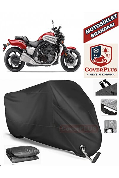 MotoEN Black Lock Compatible Yamaha Vmax Engine Tarpaulin Motorcycle Tarpauli...