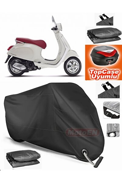 MotoEN قفل أسود متوافق مع Vespa Primavera 150 قماش القنب Topcase الخلفي المتو...