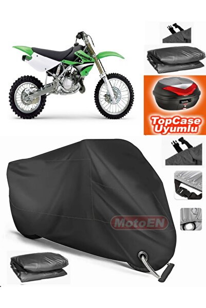 MotoEN قفل أسود متوافق مع Kawasaki KX 85 قماش القنب Topcase الخلفي حقيبة متوا...