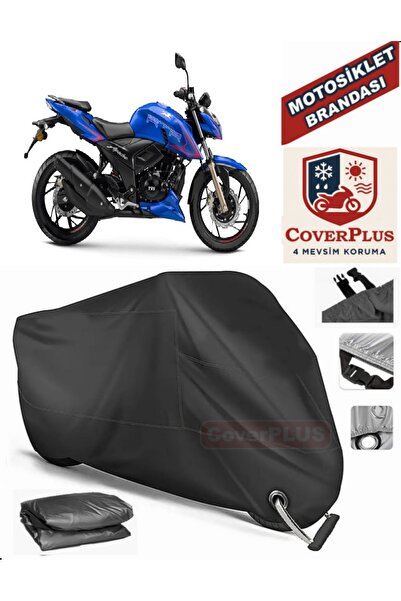 MotoEN Siyah Kilit Uyumlu TVS Apache RTR 200 Motor Brandası Motosiklet Branda Örtü Çadır