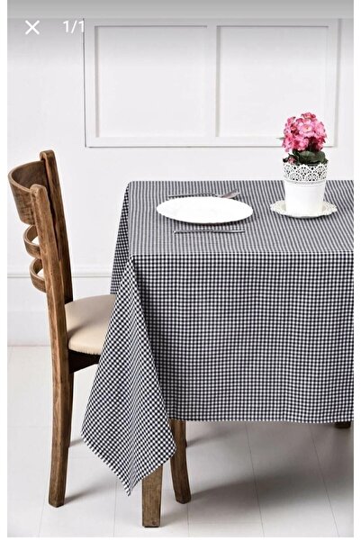 DENİZLİ ÇEYİZ مفرش طاولة من القماش القطني بنمط مربعات صغيرة، مفرش للنزهة