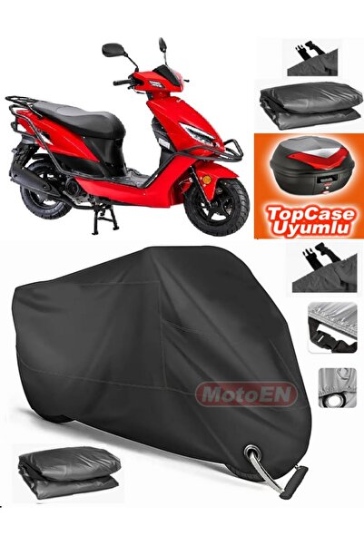 MotoEN قفل أسود متوافق مع القانون Nev 50 قماش القنب Topcase الخلفي حقيبة متوا...