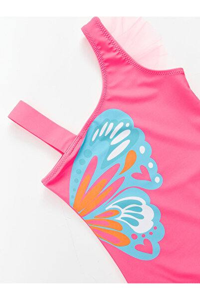 DEEP BEACH Pink Printed Girl's Swimsuit