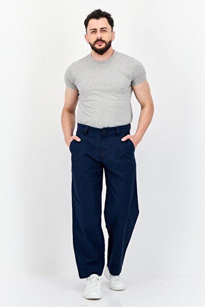 Esprit Men Regular Fit Solid Straight Pants, Navy